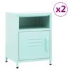 Bedside Tables 2 Pcs Mint 35x35x51 Cm Steel