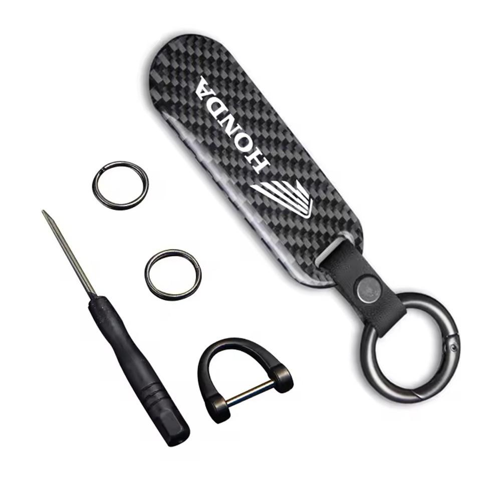 Carbon Fibre Pattern Car / Motorcycle / Home Key Chain for Honda Mugen Jazz Insight Freed Fit CRV Civic Accord City KeychainOW3