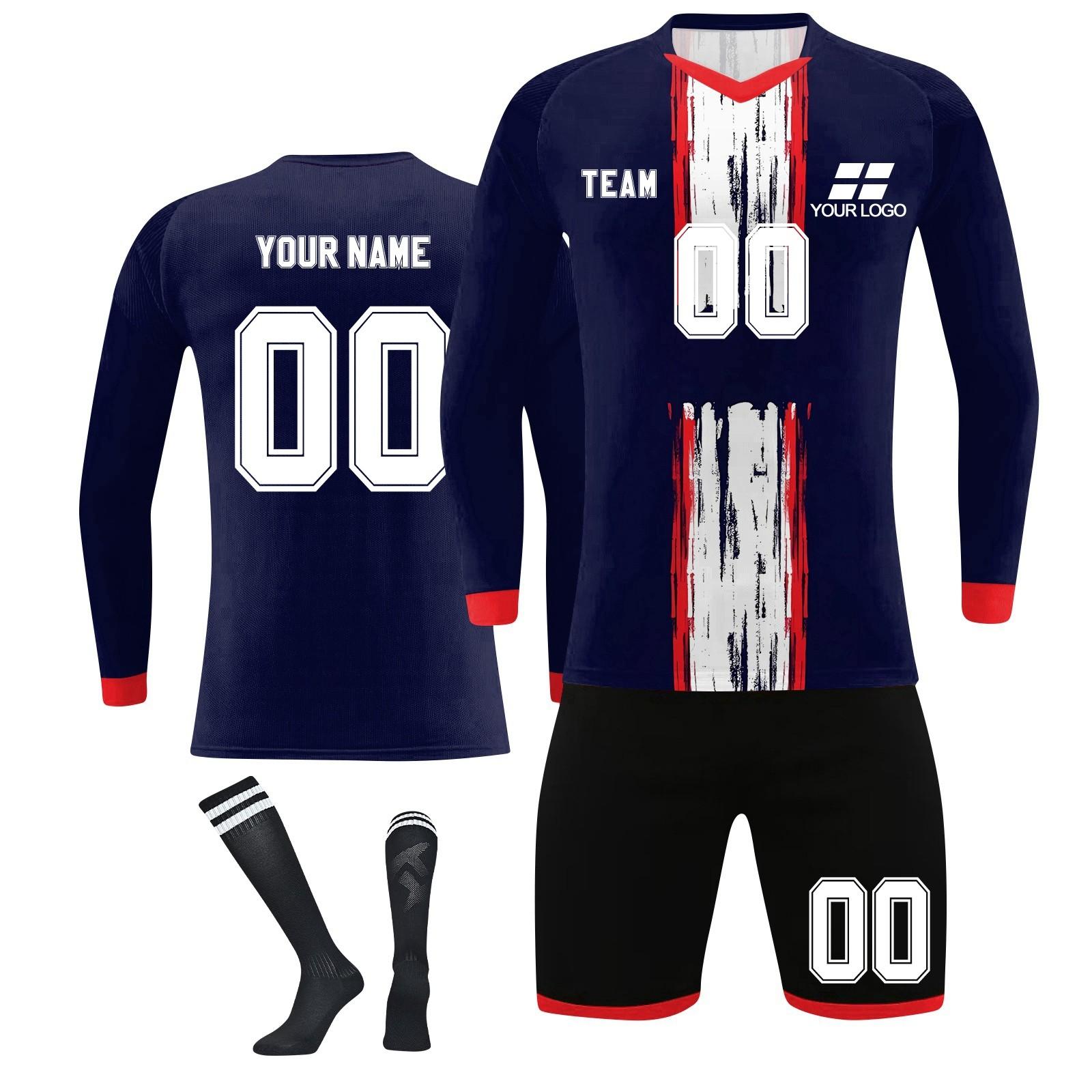 

Персоналізовані комплекти футболок для дівчаток із іменним номером Спеціальні футбольні майки для хлопчиків Тренувальний костюм 26 Темно-синій