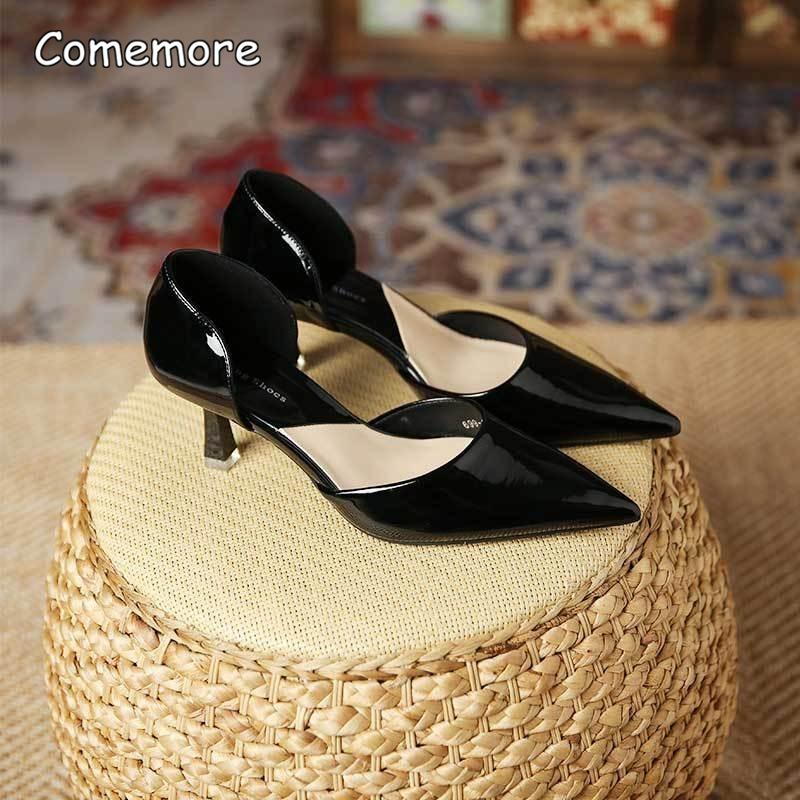 Slip-on Elegant Women's High Heel Pumps Pointed Toe Cover Heel Fashion Heels for Ladies Cut-Out Design Comfortable Dress Shoes