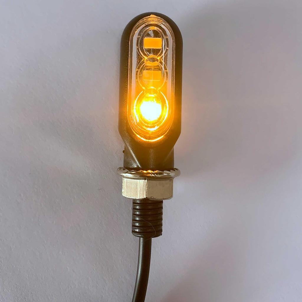 Klaxib 2pcs 3LED By Turn Signal Indicator Amber Lamp Handlebar Light Replacement Parts Accessories for Bike Scooter