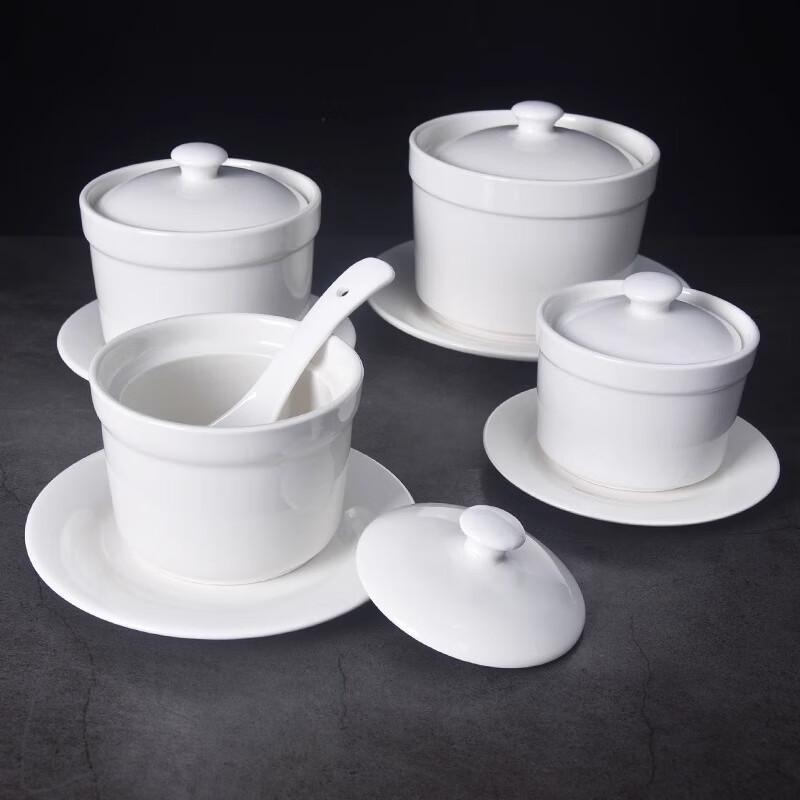 Tian Ya Jing 4-inch Ceramic Stew/Steamed Egg Pot Bodies - 4-Pack