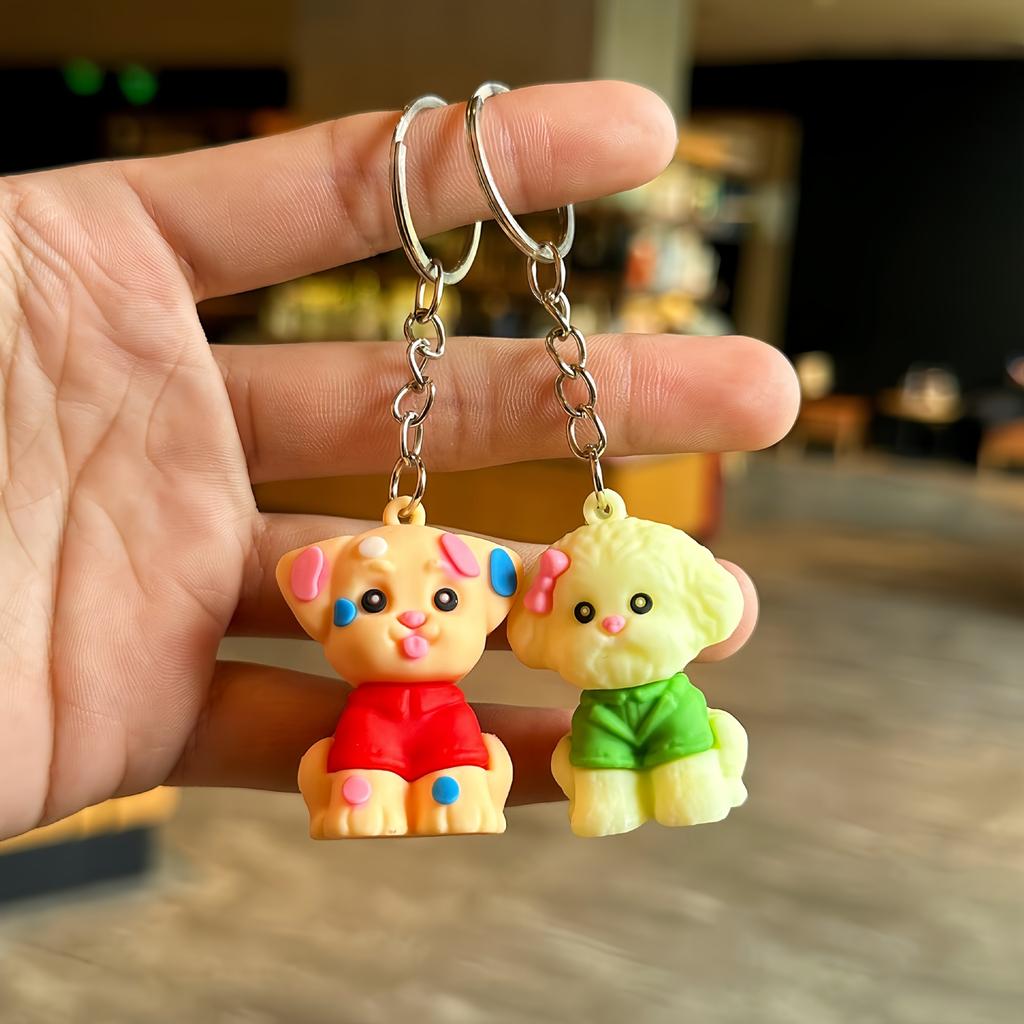 Cartoon Cute Puppy Keychain Pendant Doll Student School Bag Accessories Small Gift Wholesale
