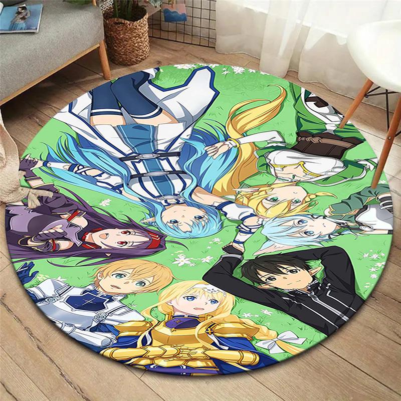 Covor rotund Vortex Crossing Gate, Covor pentru sufragerie, dormitor, canapea, camera copiilor, Covoraș antiderapant pentru podea