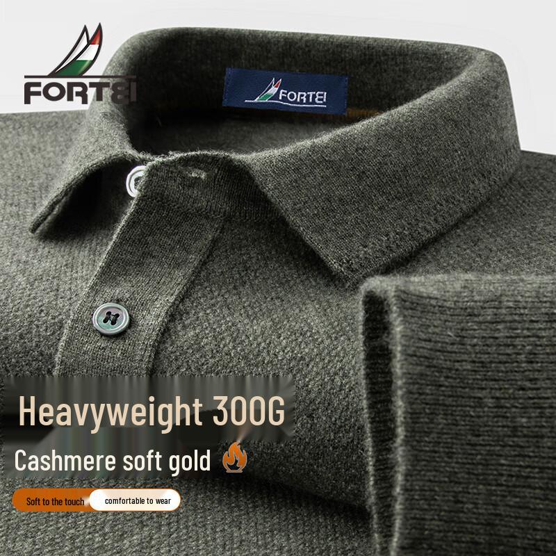 

Futing Мужской зимний тяжелый свитер-поло из кашемировой смеси XL 52
