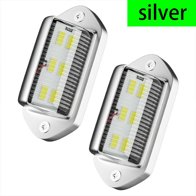 2 PCS Car Truck License Plate Light Lamp 12-24V 6 LED Cars Bus Taillight Edge Lights White Bulbs Motorcycle Signal Light