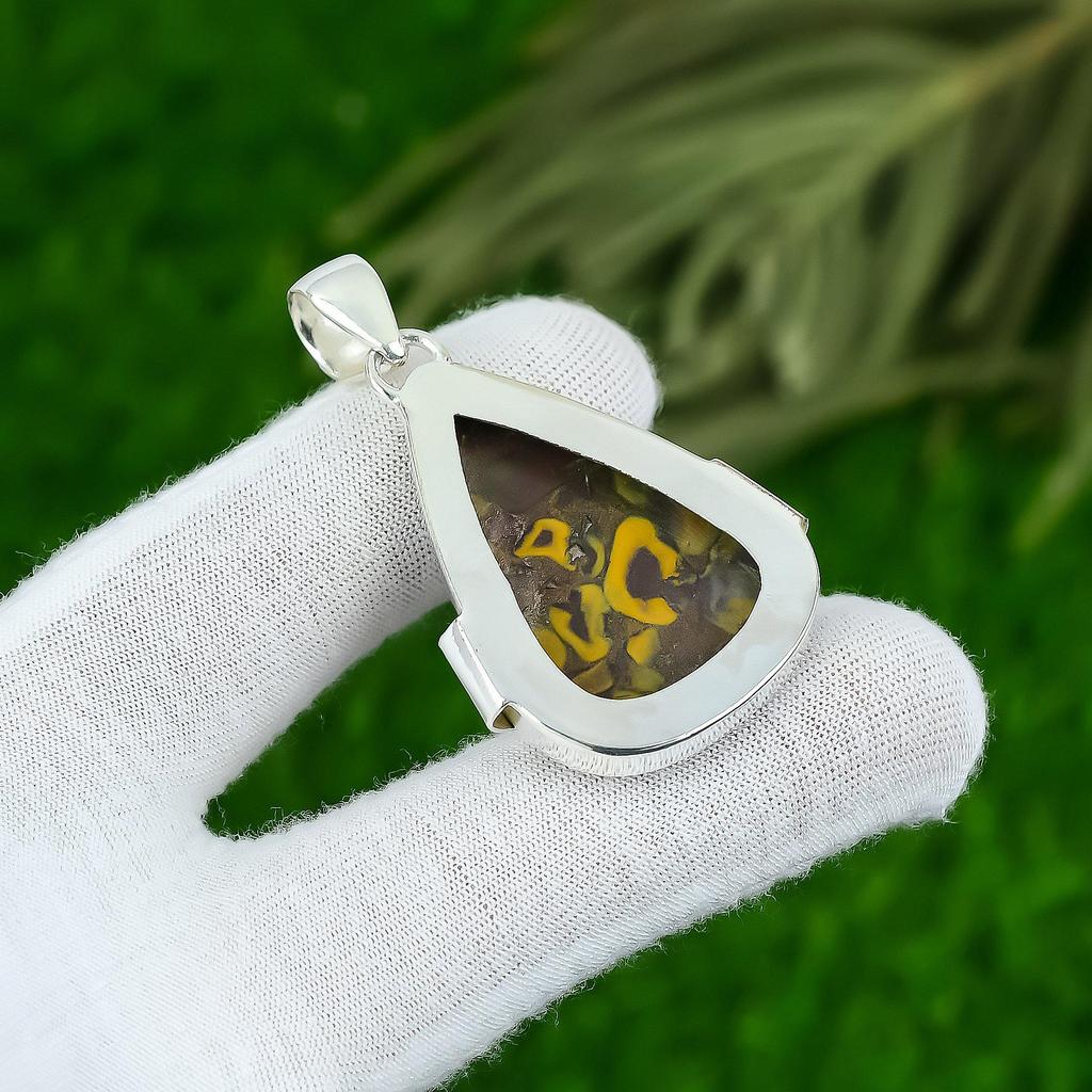 Natural Fruit Jasper Gemstone Pendant 925 Sterling Silver Jewelry For Women