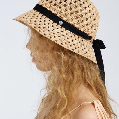 WHITE SANDS Ribbon Raffia Hat Marina Natural