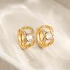 European & American Fashion Zircon 8-Shaped Gold-Plated Earrings