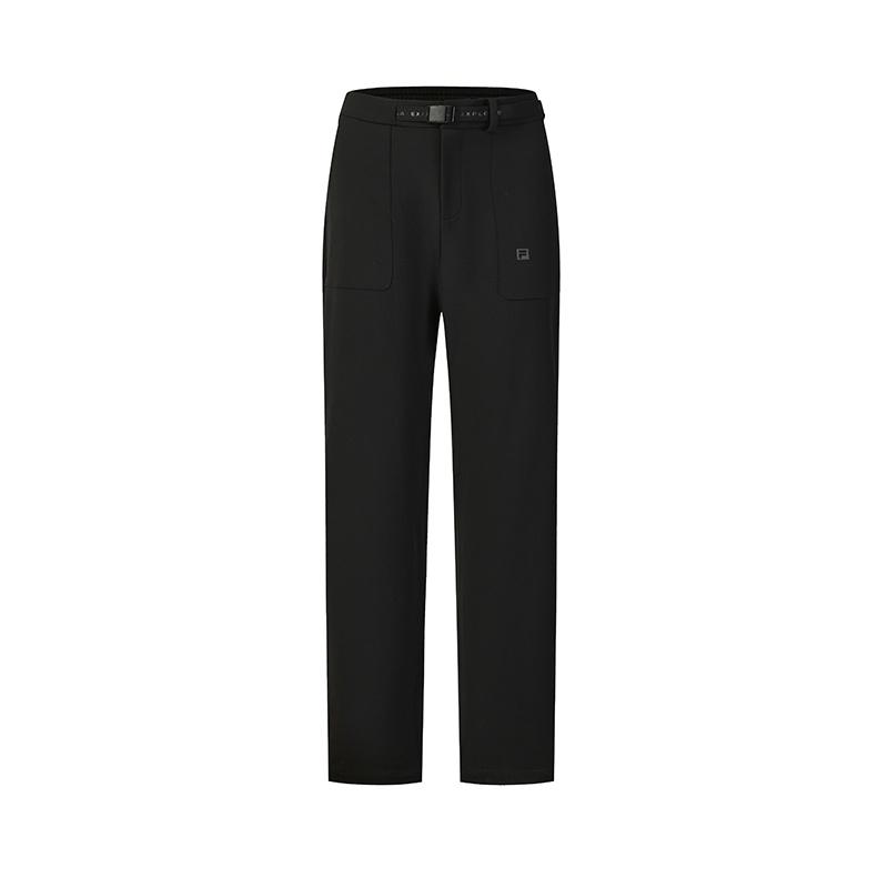 FILA Explore Fashion Simple Trendy Sports Outdoor Versatile Woven Casual Pants Women bottoms Deep-Black A11W617811FBK S