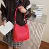 Premium Texture Niche Simple Woven Bucket Bag Large Capacity Casual Lazy Style Underarm Shoulder Commuter Tote Bag