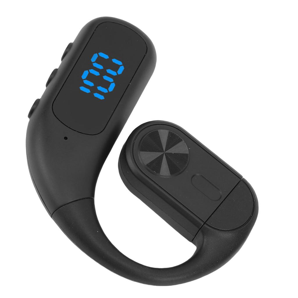 Wireless Earpiece Bluetooth Stereo Ear Hook Single Ear Business Sport Earphone with Noise Canceling Mic Digital Display