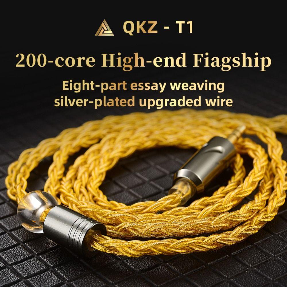 Upgrade Cord QKZ T1 Headphone Cord Silver Plated KZ Wired Headphones For ZXN ZXT VK4
