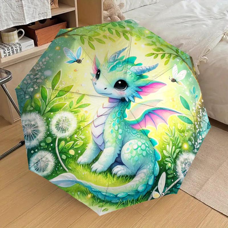 1pc dragon forest Pattern Umbrella Design Automatic Opening and Closing Umbrella, High-quality Travel Umbrella, Lightweight and Portable, -83