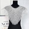 Embroidery Lace Frontal Rhinestone Applique Women's Clothing Apparel  Wedding Party Performance