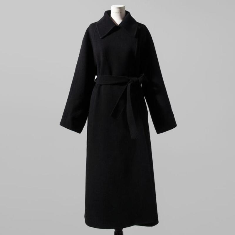 Johnature Lace-up Double-sided Coats Winter Women Mid-length Korean Long Coat