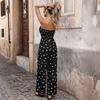 Womens Sexy Jumpsuits Polka Dot Tube Top Wide Leg Pants Vacation Jumpsuits Going Out