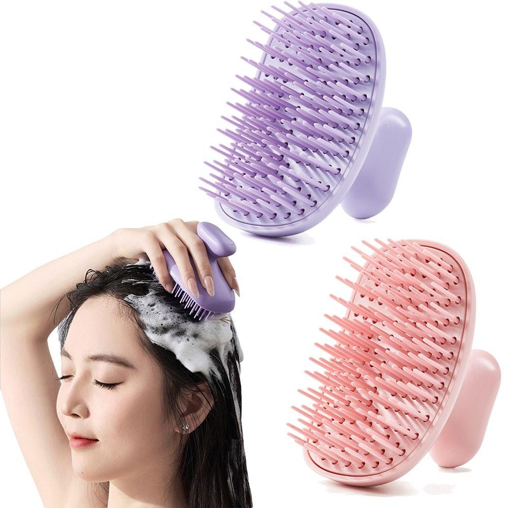 Soft Silicone Shampoo Brush Dandruff Removal Head Scalp Massager Hair Washing Comb Salon Use
