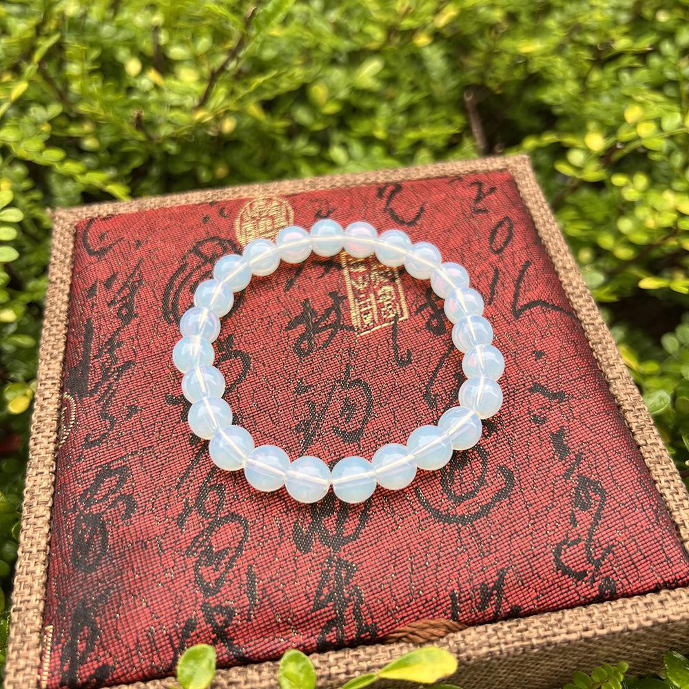 

Браслет из опаловых бусин в корейском стиле для женщин - 6/8/10 мм, ювелирное изделие на эластичной резинке