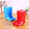 Fashion Medium Tube Waterproof Shoes Rain Shoes Rain Boots Women's Summer Adult Work Rubber Shoes Cow Tendon Sole Non-slip Water Boots High Tube Over