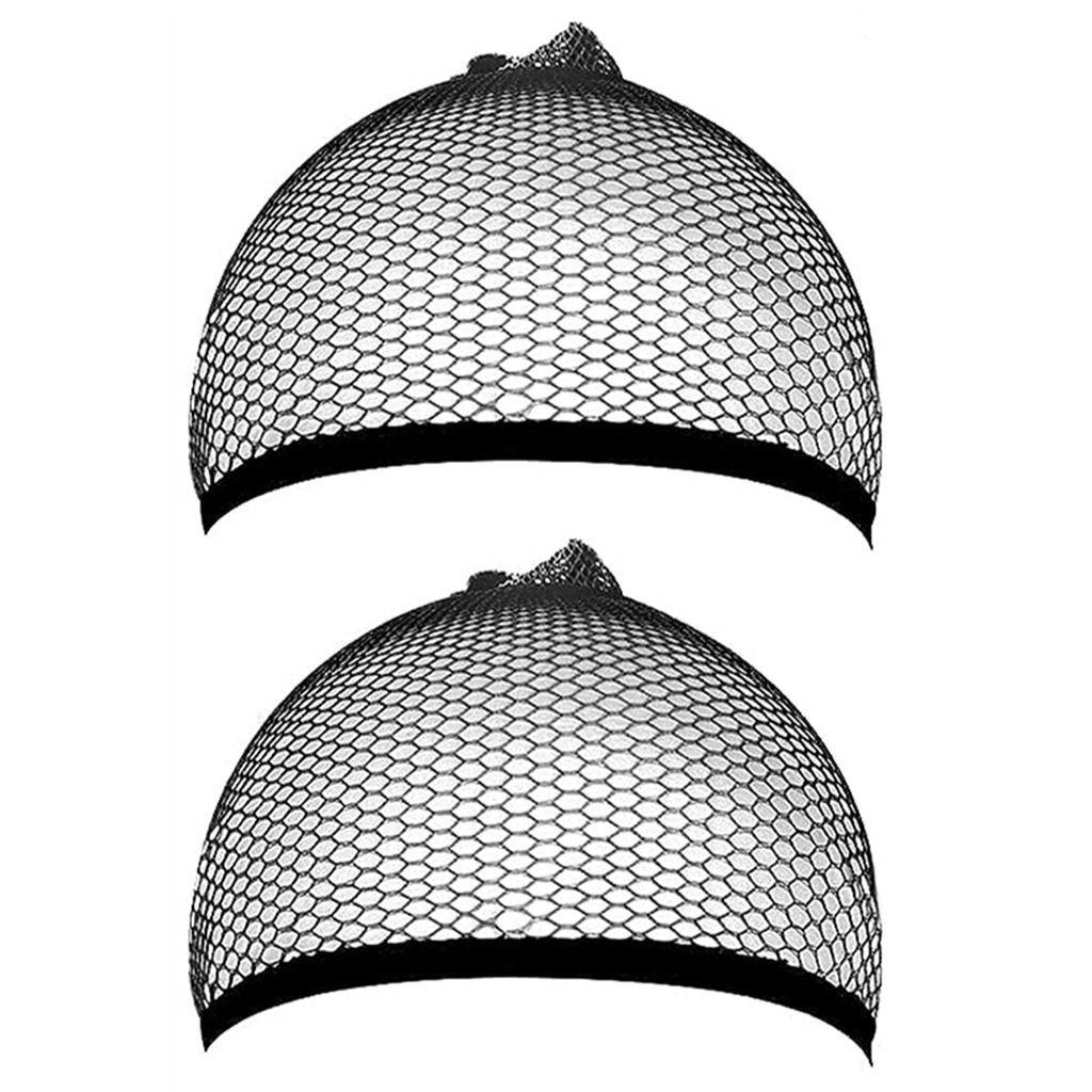 HENRY MARGU Black Mesh Net Synthetic Wig Cap Liner Weaving Cap for Wigs Elastic Hair Net Close End Fishnet Wig Caps Average Size