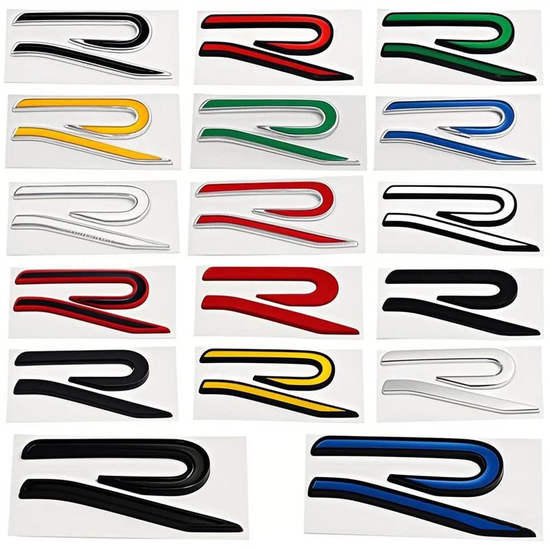 RSQ1 VW 2026 Hot New R Emblem Car Metal Body Tail Trunk Sticker Car Grill Badge Emblem For Volkswagen VW GTI Rline Polo Golf MK8 Toua