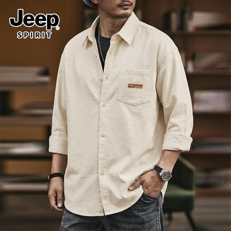 JEEP SPIRIT Men s & Couple Versatile Long Sleeve Shirt 3XL