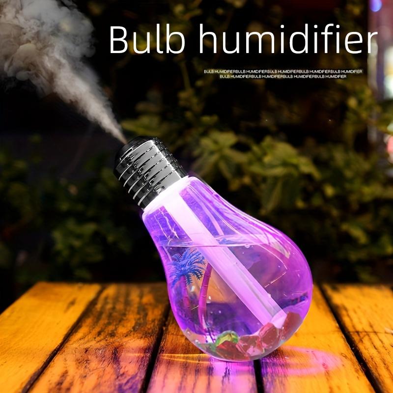 Colorful Bulb Shape Humidifier, Home Desktop Silent Air Purifier, Rich and Gradual Change Night Light Air Humidity Regulato for Bedroom Office Room
