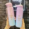 Stainless Steel 480ML Insulated Thermals Milk&Coffee Cup Thermos Straw Water Bottle Gradient Sports Vacuum Flas