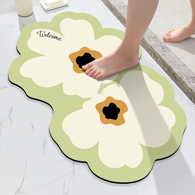 Bathroom Floor Mat Slip-resistant Toilet Floor Mat Premium Home Technology Velvet Door Mat Simple Toilet Door Carpet