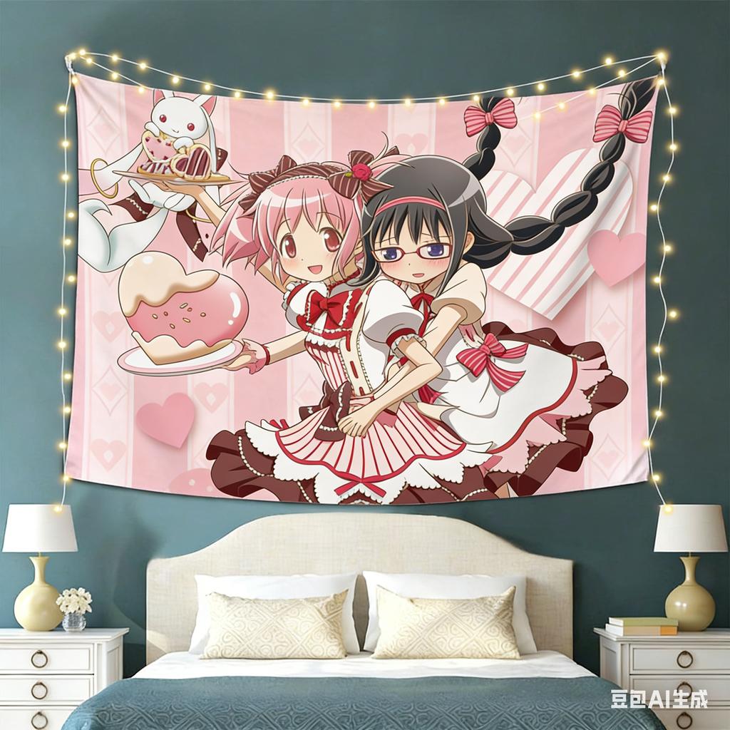 Magi tapestry Madoka Magica bedroom dormitory anime wall hanging magical girl atmosphere home decoration