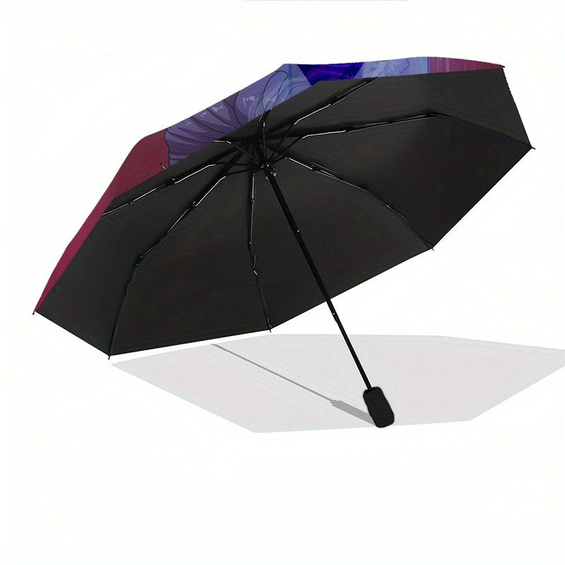 KPop Demon X Automatic Opening and Closing Folding Umbrella with 8-rib Frame and Compact Travel Design, Perfect for All Occasions | Stylish