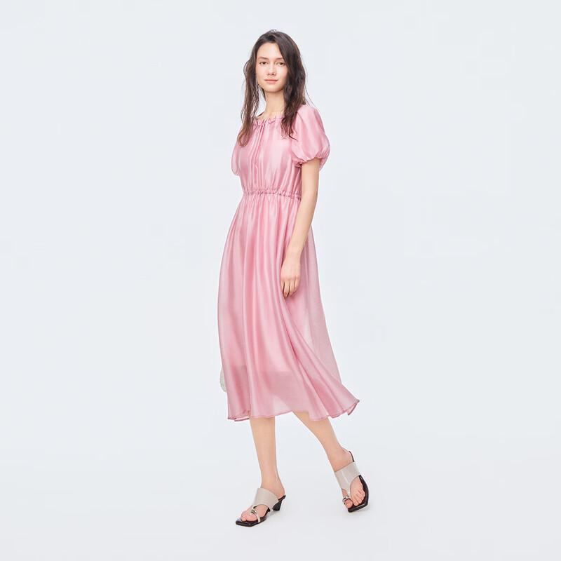 Women s Tencel A-Line Drawstring Midi Dress L