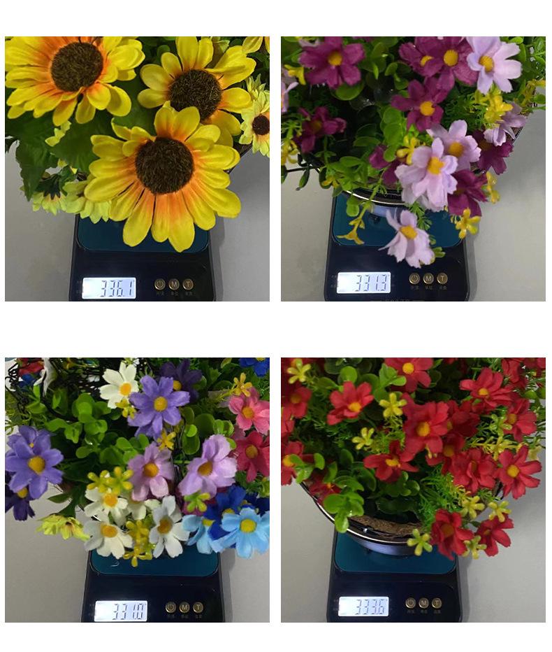Frühlingsblumen-Hängekorb mit Schleife - Kranz Heimdekoration