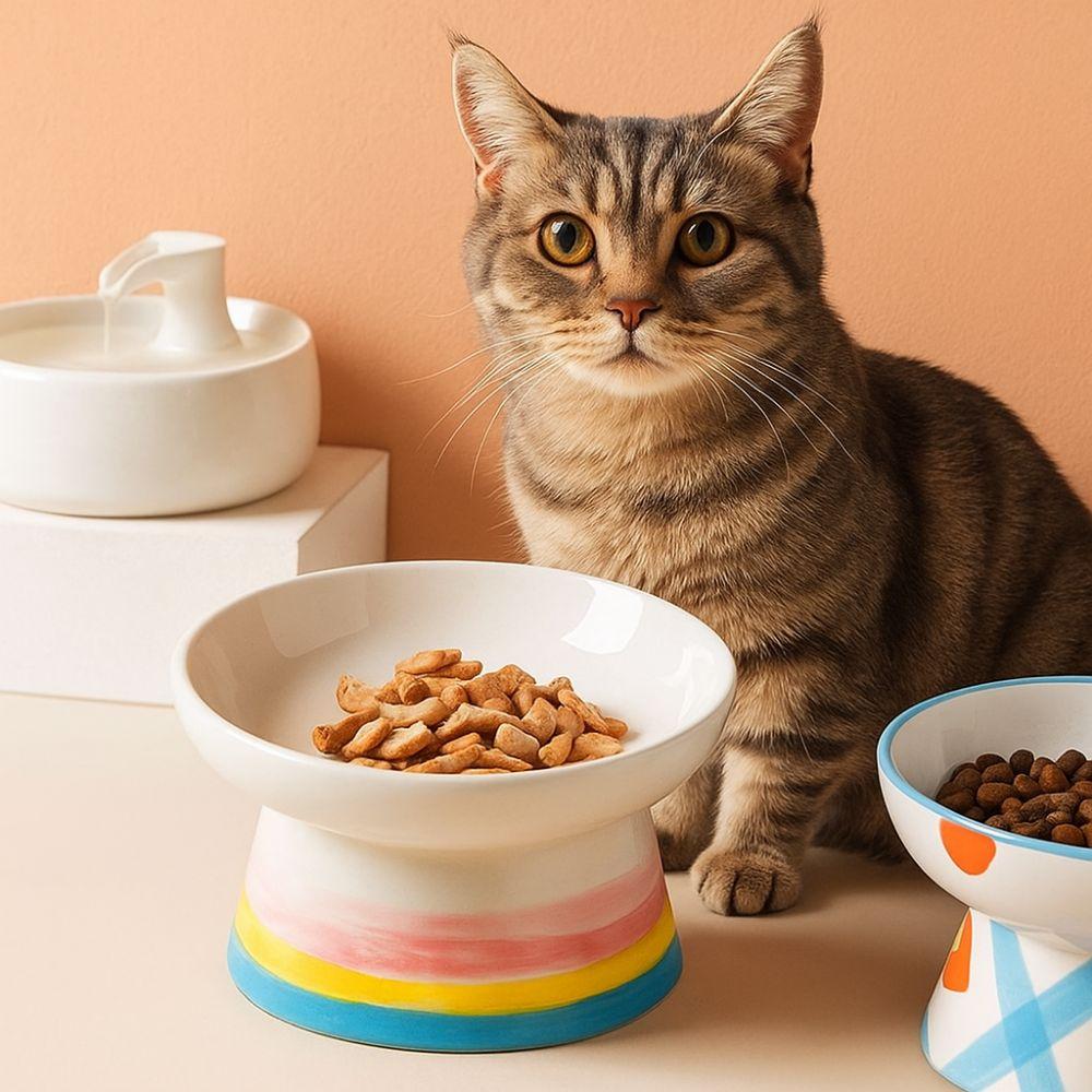 Handmade Cat Bowl Ceramic Pet Food Bowl Pet Supplies Dog Food Feeder  For Dogs Cats