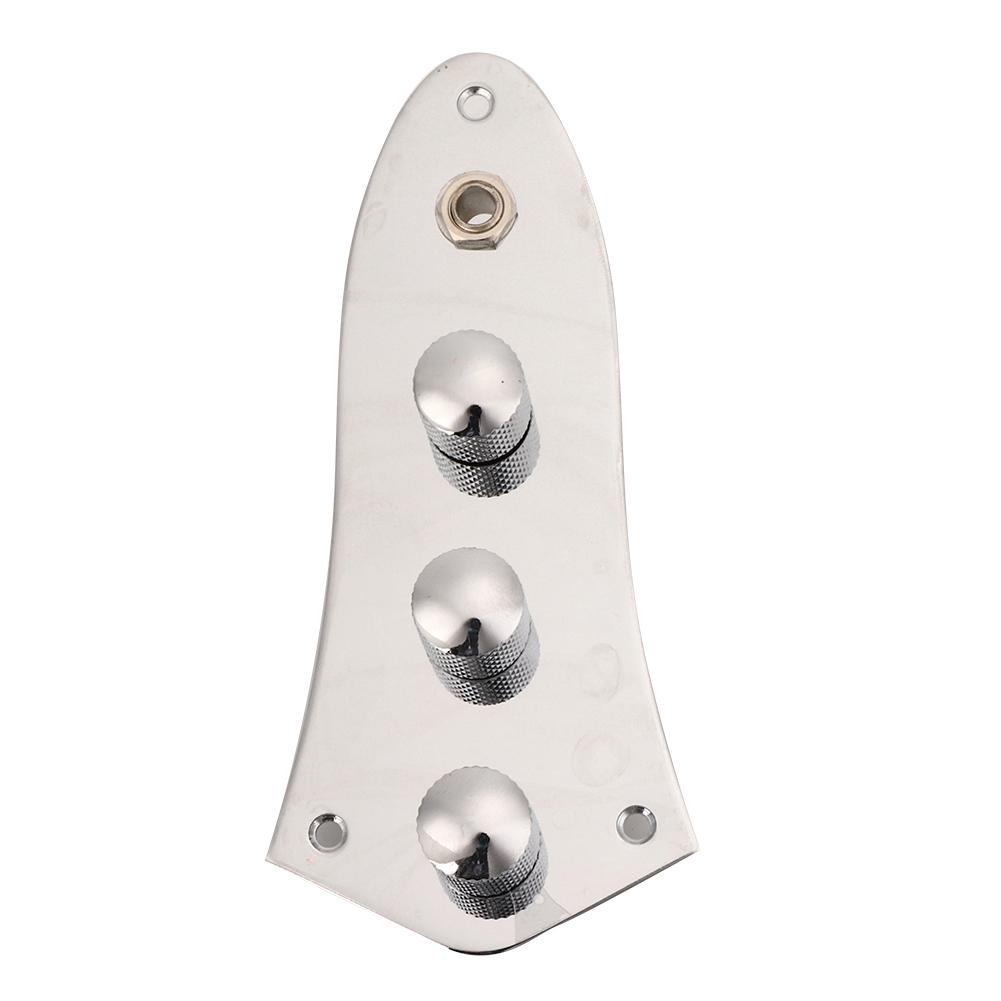 

Electric Guitar Control Plate Switch Wired Zinc Alloy with Knurled Knob for Jazz Bass