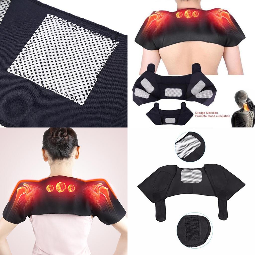 Self Therapy Heating Magnetic Tourmaline Back Support Belt Shoulder Protector