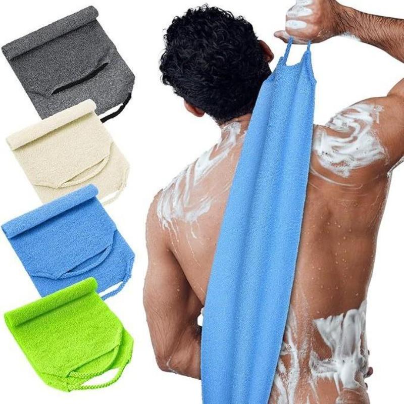 Korejský exfoliační peeling na záda, dlouhý strečový ručník, sprchový ručník na tělo