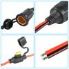 CERRXIAN /24V Fixed Thread Cigarette Lighter Socket Extension Cable, 20A 13AWG Waterproof Cigarette Igniter Female Socket Replacement Cable (2M)