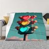 Creative traffic light design Flannel printed blanket suitable for all seasons suitable for living room office sofa and travel