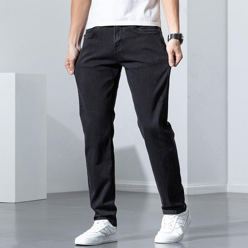 Black Jeans Men's Trend Versatile Slim Straight Trousers Men's New Youth Classic Black Denim New Men's Trousers