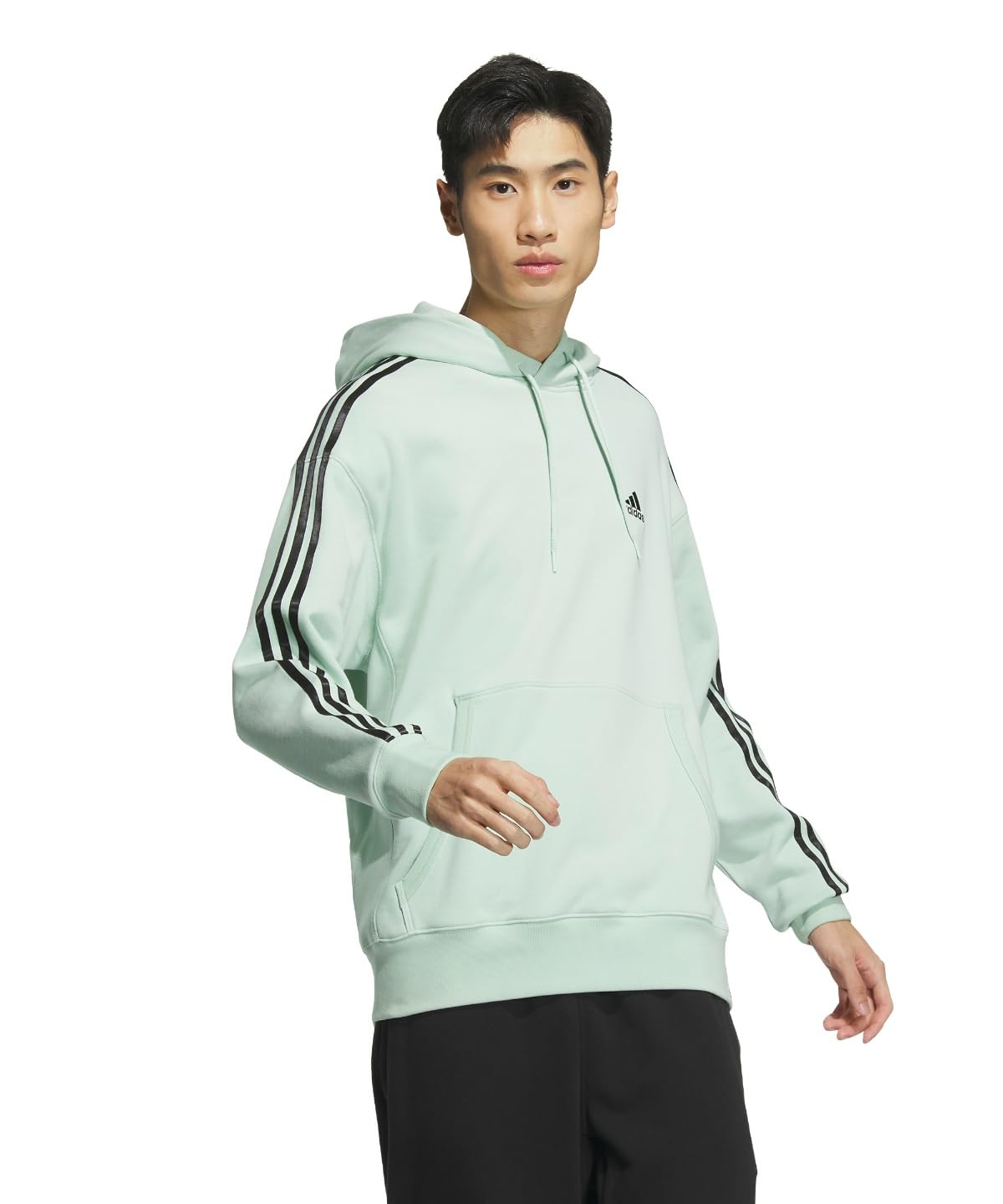 

adidas M ESS+ 3ST Sweat Hoodie, Linen Green, Size M