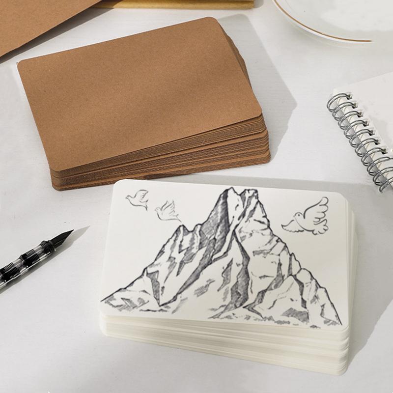 20/50/100pcs 11x7cm Thicken Blank Kraft Paper Card Retro Double Sided Word Card DIY Postcard Gift Greeting Invitation Card