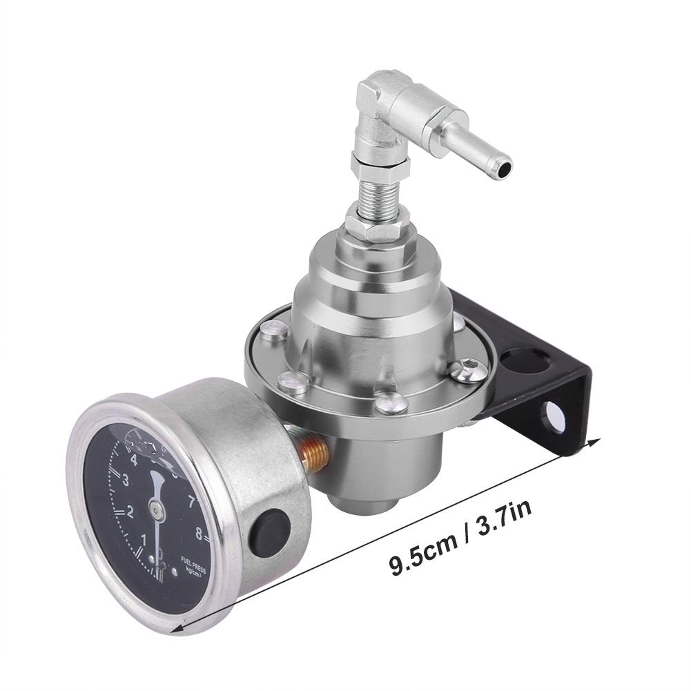 Aluminum Car 160psi 1: 1 Fuel Pressure Regulator Oil Gauge Kit (Black)