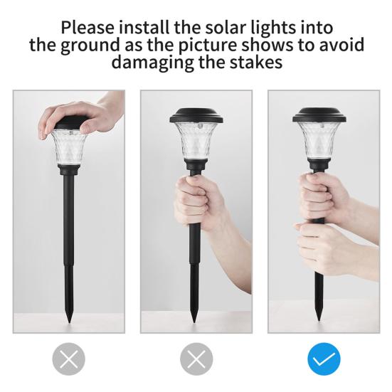 2/4/6Pcs Solar Garden Waterproof Automatic On/Off Lights IP44 Energy-Efficient Ultra-Bright LED Lawn Lamps