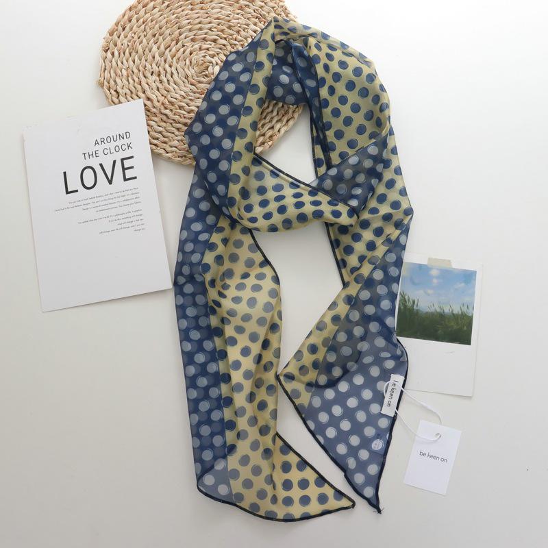 2025 Nische Persönlichkeit Colorblock Seidenschal: Vielseitiges und modisches dünnes Krawattenband-Accessoire für Damen