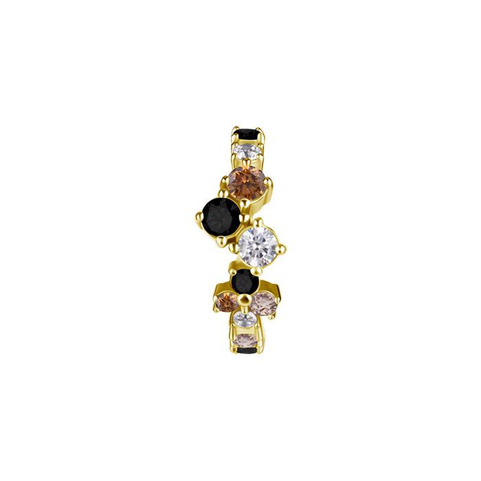 Clicker Hoop Earring With Colorful Zircons - Cocr Nf - Gold - K-066 1.2/8