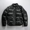 American retro sheepskin leather down jacket men's stand-up collar rhombus quilted thickened sheepskin down jacket leather jacket