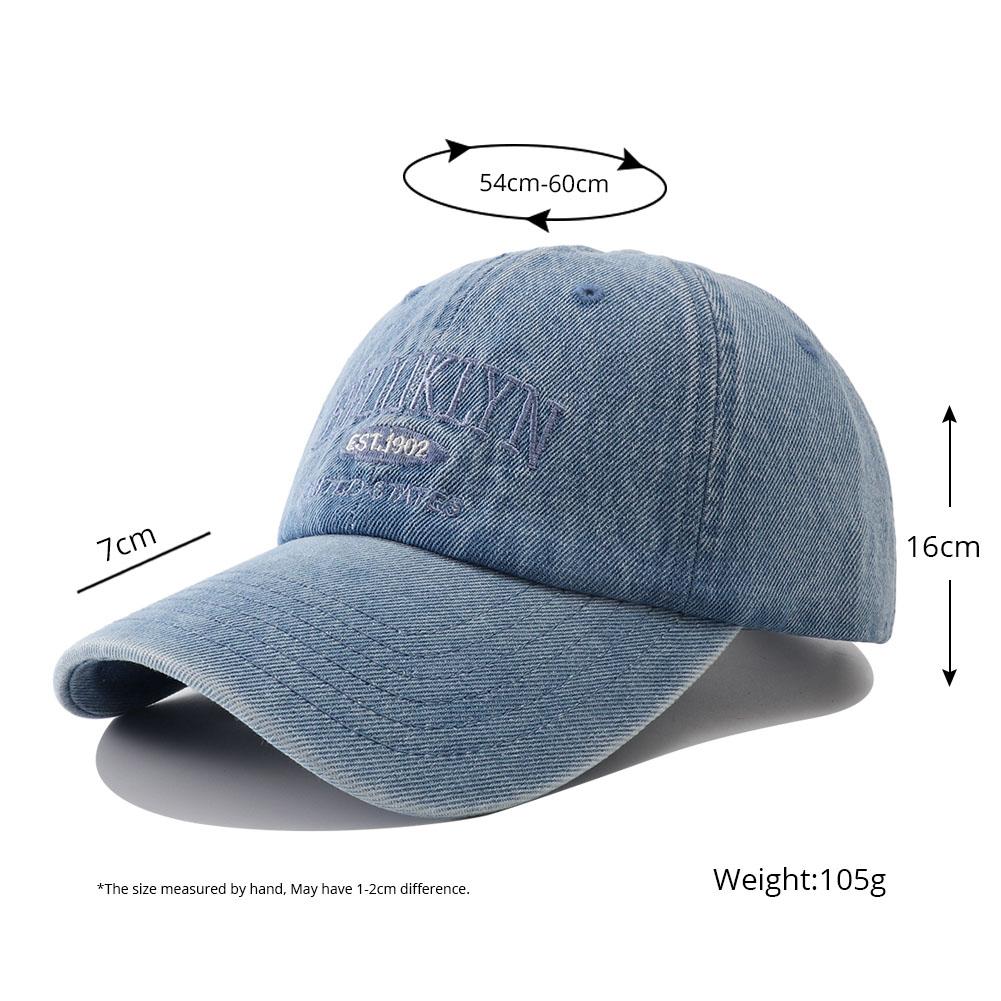 Baseball Snapback Adjustable Denim Stitching Embroidered Brooklyn Fashionable Trendy Caps Outdoor Casual Adult Wash Sports Golf Sun Hats For Women