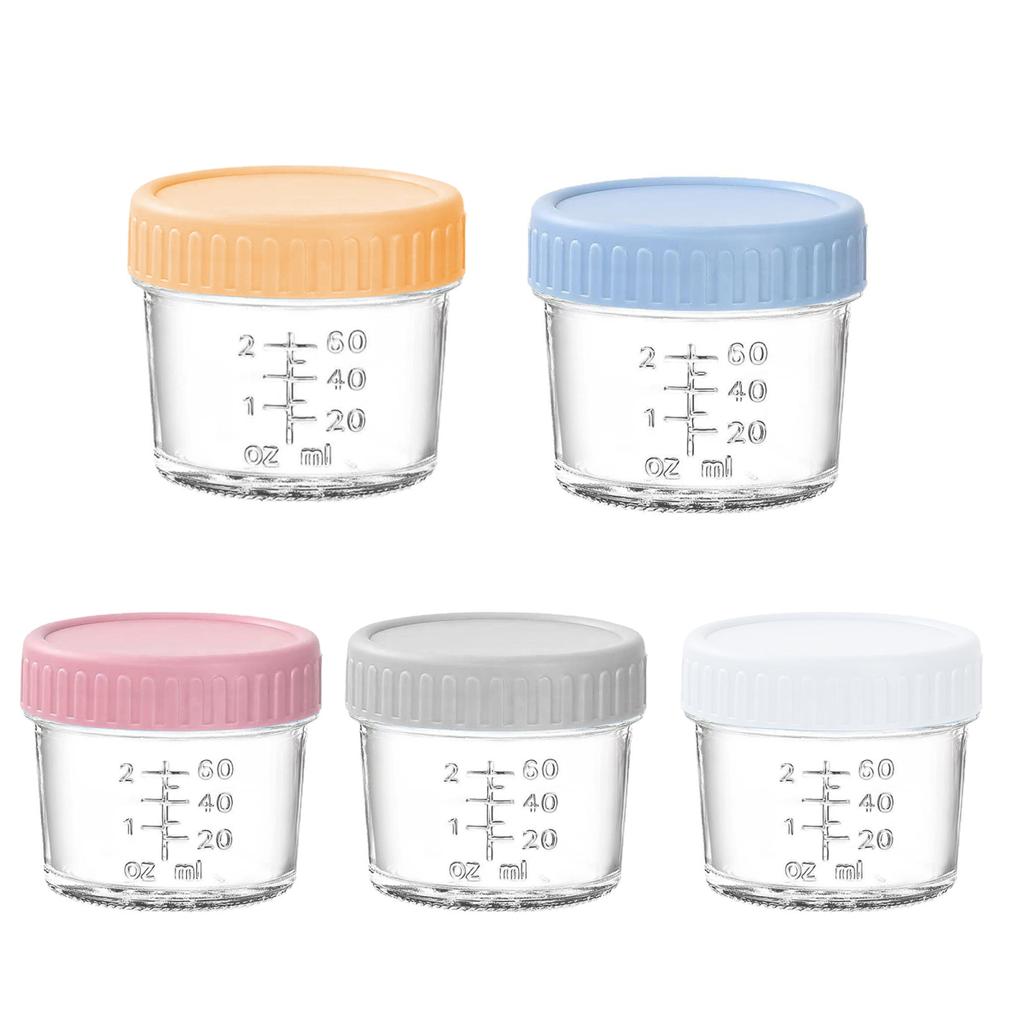 Glasbehälter für Salatdressing, auslaufsicher, 58 ml, kleine Gewürzbecher für Lunchboxen, Dip-Sauce mit Deckel, wiederverwendbare Marmeladenflasche, Einweihungsgeschenke